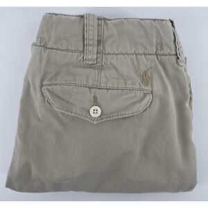 Vintage Polo Ralph Lauren Sz 36 Beige Twill Drawstring Waist Mens 10" Shorts